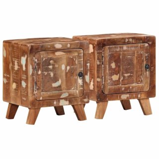 Szafka nocna 2 szt. 40x32x46 cm Drewno lite odzyskane Lumarko!