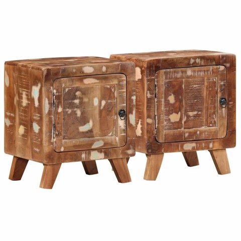 Szafka nocna 2 szt. 40x32x46 cm Drewno lite odzyskane Lumarko!