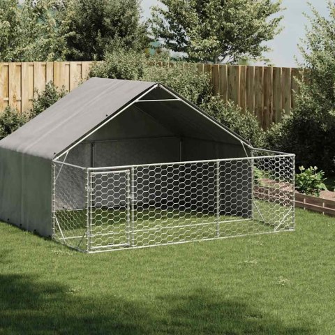 Zewnętrzna buda dla psa z wybiegiem 3x3x1,9 m Stal ocynkowana Lumarko!