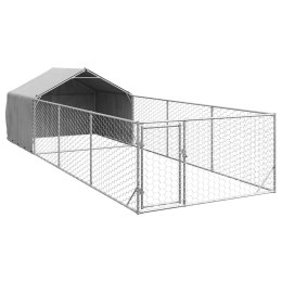 Zewnętrzna buda dla psa z wybiegiem 7x2x1,5 m Stal ocynkowana Lumarko!