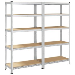 Regały z 5 półkami, 2 szt., stal i materiał drewnopochodny Lumarko!