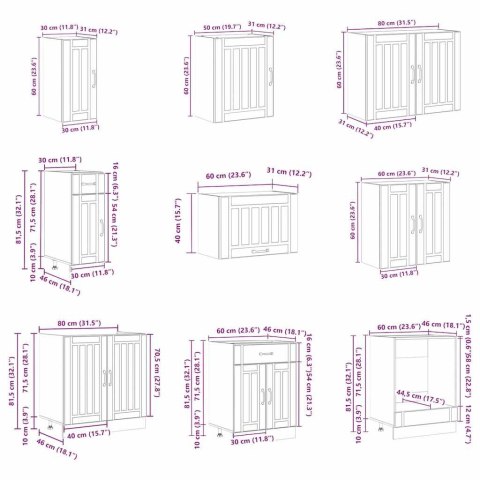 Zestaw szafek kuchennych Lucca, 14-częściowy, białe Lumarko!