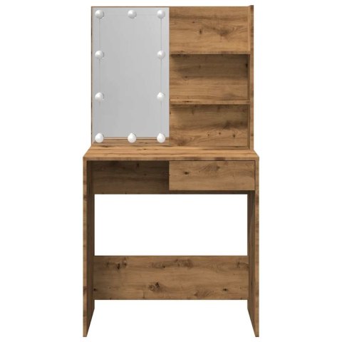 Toaletka z oświetleniem LED, dąb artisan, 74,5x40x141 cm Lumarko!