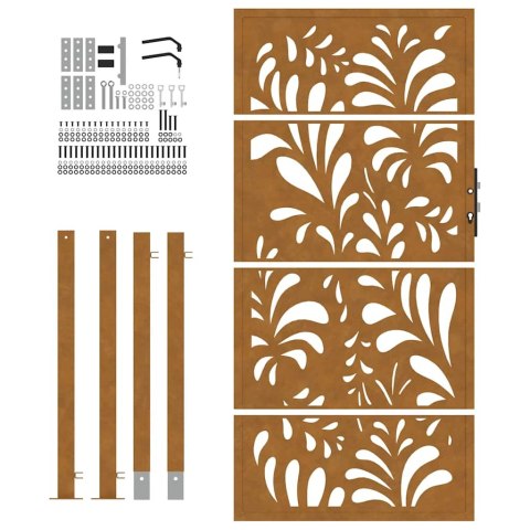 Brama ogrodowa 105x180 cm Stal nierdzewna Wzór fali Lumarko!