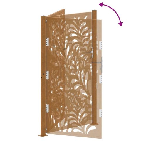 Brama ogrodowa 105x180 cm Stal nierdzewna Wzór fali Lumarko!