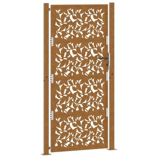 Brama ogrodowa 105x205 cm Stal nierdzewna Wzór liścia Lumarko!