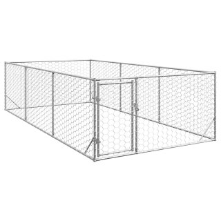 Zewnętrzna buda dla psa z drzwiami 2x4x1 m Stal ocynkowana Lumarko!