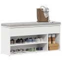 Ławka z miejscem na buty, biała, 102x30,5x45 cm Lumarko!