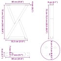 Nogi do stołu jadalnego 2 szt. Białe 60x(72-73,3) cm Stal Lumarko!