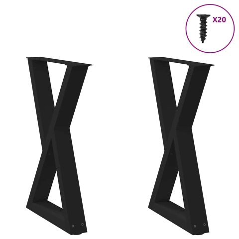 Nogi do stołu jadalnego 2 szt. Czarne 50x(72-73,3) cm Stal Lumarko!