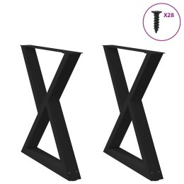 Nogi do stołu jadalnego 2 szt. Czarne 80x(72-73,3) cm Stal Lumarko!