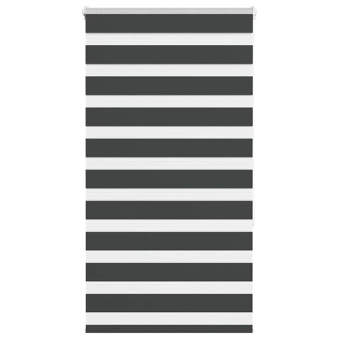 Roleta zebra, czarna, szerokość tkaniny 80,9 cm, poliester Lumarko!
