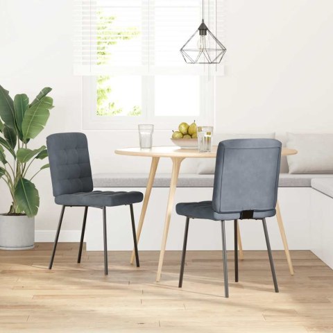 krzesła stołowe, 2 szt., ciemnoszare, aksamitne Lumarko!