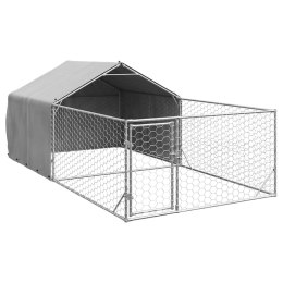 Zewnętrzna buda dla psa z wybiegiem 5x2x1,5 m Stal ocynkowana Lumarko!