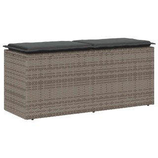 Ławka ogrodowa z poduszką Szara 110x40x44 cm Polirattan Lumarko!