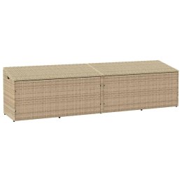 Skrzynia ogrodowa beżowa 220x50x58 cm polirattan Lumarko!