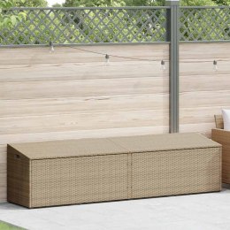 Skrzynia ogrodowa beżowa 220x50x58 cm polirattan Lumarko!