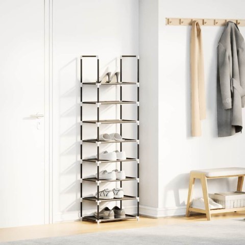 Stojak na buty 8-poziomowy czarny 44x28x145 cm Lumarko!