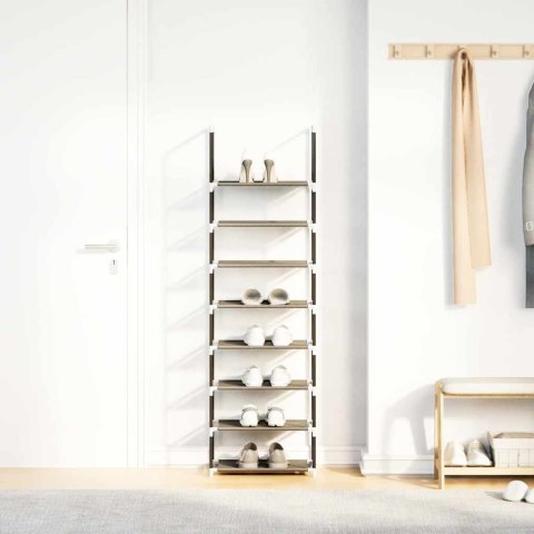 Stojak na buty 8-poziomowy czarny 44x28x145 cm Lumarko!