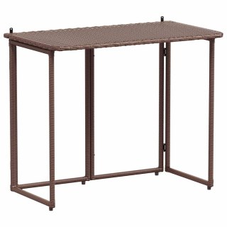 Składany stół ogrodowy Brązowy 90x51x75 cm Polirattan Lumarko!