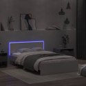 Rama łóżka z wezgłowiem i LED, biała, 120x190 cm Lumarko!