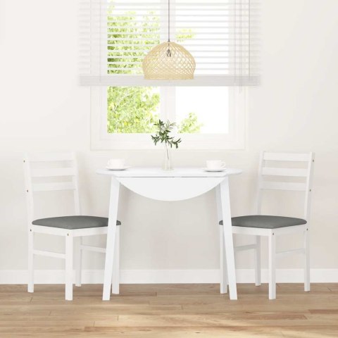 Krzesła do jadalni z poduszkami 2 szt. Białe lite drewno gumowe Lumarko!