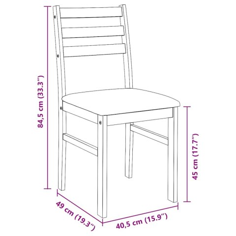 Krzesła do jadalni z poduszkami 2 szt. Białe lite drewno gumowe Lumarko!