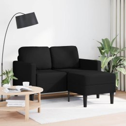 Sofa 2-osobowa z leżanką w kształcie litery L, czarna, 125 cm Lumarko!