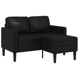 Sofa 2-osobowa z leżanką w kształcie litery L, czarna, 125 cm Lumarko!