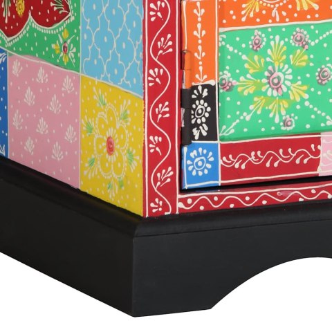 Stolik kawowy wielokolorowy 90x50x40 cm lite drewno mango Lumarko!