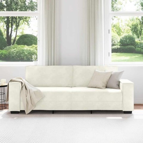 Sofa 3-osobowa, kremowy, 180 cm, tapicerowana aksamitem Lumarko!