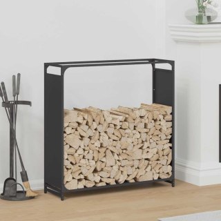 Stojak na drewno opałowe czarny 90x28x90 cm Lumarko!
