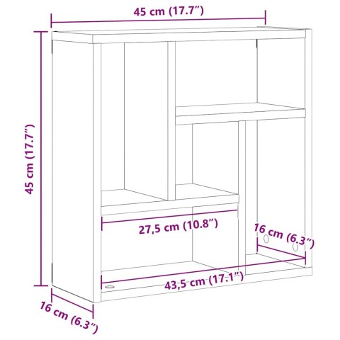 Półka ścienna, czarny dąb, 45x16x45 cm, materiał drewnopochodny Lumarko!