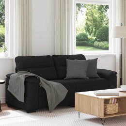 Sofa 2-osobowa, czarna, 140 cm, tapicerowana tkaniną Lumarko!