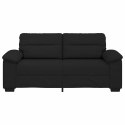 Sofa 2-osobowa, czarna, 140 cm, tapicerowana tkaniną Lumarko!