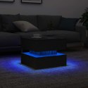 Stolik kawowy z oświetleniem LED, czarny dąb, 50x50x40 cm Lumarko!