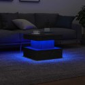 Stolik kawowy z oświetleniem LED, czarny dąb, 50x50x40 cm Lumarko!