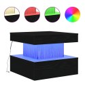 Stolik kawowy z oświetleniem LED, czarny dąb, 50x50x40 cm Lumarko!