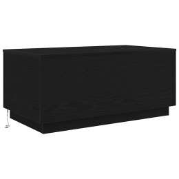 Stolik kawowy z oświetleniem LED, czarny dąb, 90x50x40 cm Lumarko!
