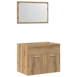2-częściowy zestaw mebli łazienkowych, dąb artisan Lumarko!