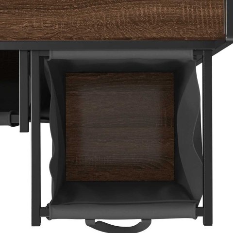 Kosz na pranie 2 przegrody z kółkami, brązowy dąb Lumarko!