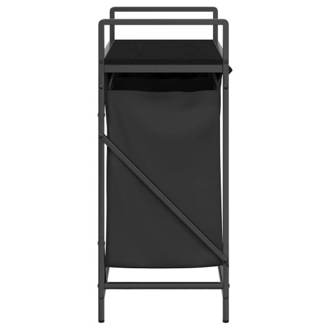 Kosz na pranie 2 przegrody z półką, czarny dąb Lumarko!