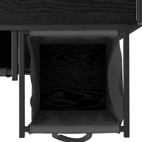 Kosz na pranie 3 przegrody z kółkami, czarny dąb Lumarko!