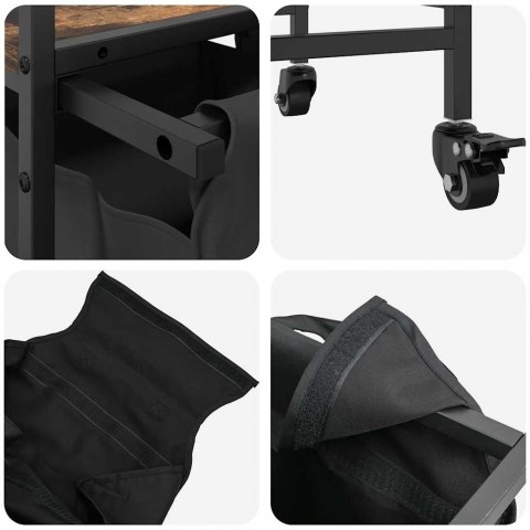 Kosz na pranie 3 przegrody z kółkami, przydymiony dąb Lumarko!