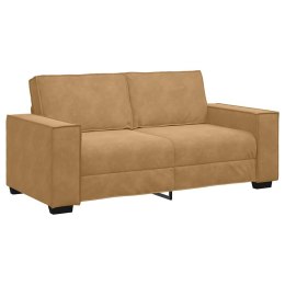 Sofa 2-osobowa, brązowa, 140 cm, tapicerowana aksamitem Lumarko!