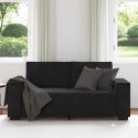 Sofa 2-osobowa, czarna, 140 cm, tapicerowana aksamitem Lumarko!