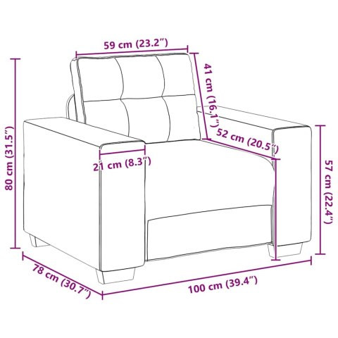 Sofa Fotel Ciemnoszary 60 cm Aksamit Lumarko!