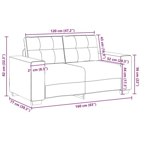Sofa dwuosobowa, wino czerwone, 120 cm, tkanina Lumarko!