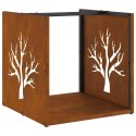 Stojak na drewno opałowe 40x40x40 cm Stal nierdzewna Lumarko!
