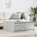 Stolik kawowy z szufladami Szary Sonoma 100x100x40 cm Lumarko!